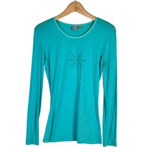 Icebreaker Merino Wool Top Baselayer Nature Lite Long Sleeve Slim Fit Womens M